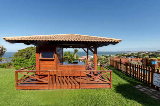 Communal entertainment area at pool